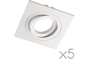 wonderlamp Clasic W-E0 Foco empotrable Cuadrado, Blanco, 5 UNIDADES, 5