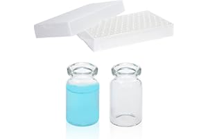 ALWSCI 100 Pcs 6mL Fiale di Vetro, Fiale per Spazio di Testa in Vetro, Fiale HPLC Fiala per Spazio di Testa Standard a Crimpare in Vetro Borosilicato Fiala da Trasparente a Fondo piatto da 20 mm