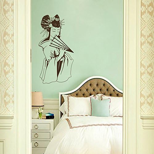 Wall Decal Japanese Girl Kimono Yukata Geisha Asian Arts Chinese Woman Vinyl Sticker Décor Girl Room Emblem Japanese Club Logo Murals A519