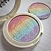 Makeup Highlighter Eyeshadow Palette Terrece Handmade Makeup Blusher Face Shimmer Powder Rainbow Color #1 with Blusher Brush