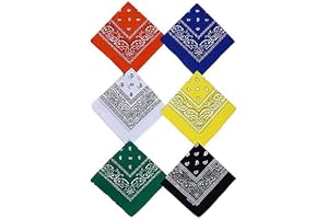 Aadishwar Creations Unisex Cotton Paisley Printed Cowboy Bandanas Black,Green,White,Blue,Yellow Free