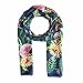 Produktbild CODELLO,Damen,Seiden-Schal,"BOTANICAL FLOWERS",71042501,Navi Blau,55x180cm
