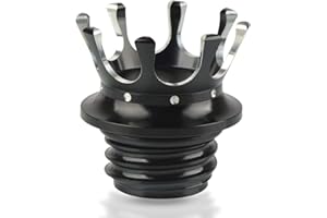 MZ-STORE Motorcycle Gas Cap Fuel Tank Oil Cover Crown Style for Sportster XL 1200 883 48 Dyna Touring Road King Softail Freewheeler FLRT FLST-Black