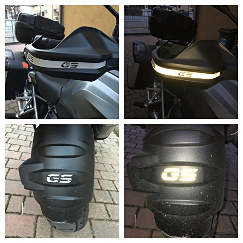Adhesivos reflectantes plateados con inscripción «GS», para manillar y guardabarros R1200 R1250