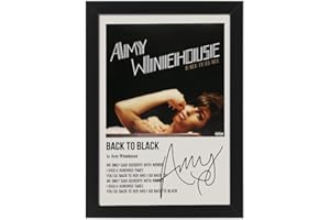 ALLSTARMEDIA Amy Winehouse Back To Black - Poster autografato con stampa autografata, regalo per fan (incorniciato, formato A3)