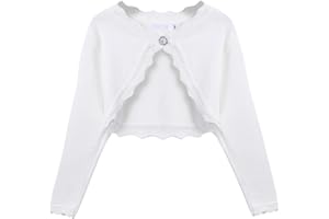 Balancora Girls Long Sleeve Bolero Shrug Top for Party Dress Communion Dress Christening Dress
