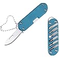 Vehtri Pocket Cutter 6-Bit Screwdriver Multipurpose Cutting Tool, Keychain Adjustable Screwdriver For Travel-Outdoor, Magnetic Driver Combo Bit Storage Set (Mini Edc Tool-Blue)-Stainless Steel