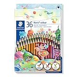  Triangular STAEDTLER Noris Colour lápices, estuche de cartón con 36