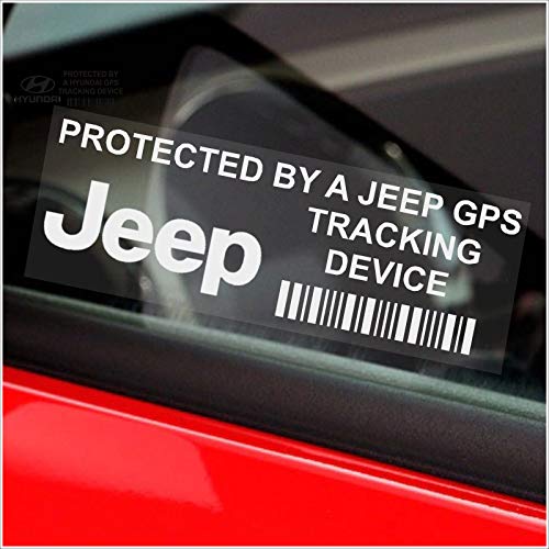 Platinum Place 5 Adesivi per finestrino, per Jeep, Scritta GPS Tracking Device, 87 x 30 mm, per la Sicurezza - Modelli Grand Cherokee, XK, KJ, Patriot, Wrangler, Renegade