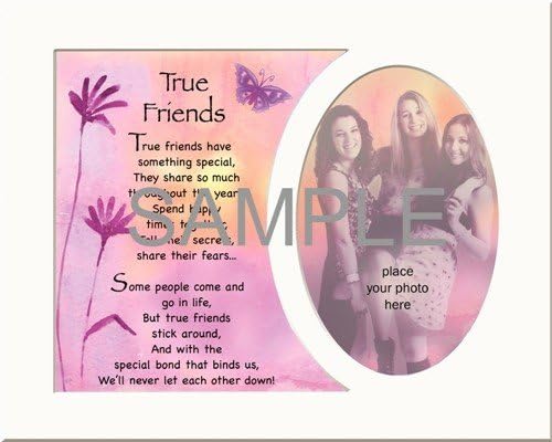 True Friends Memory Mount Gift Idea for Friends Insert For 10 x 8" Photo Frame