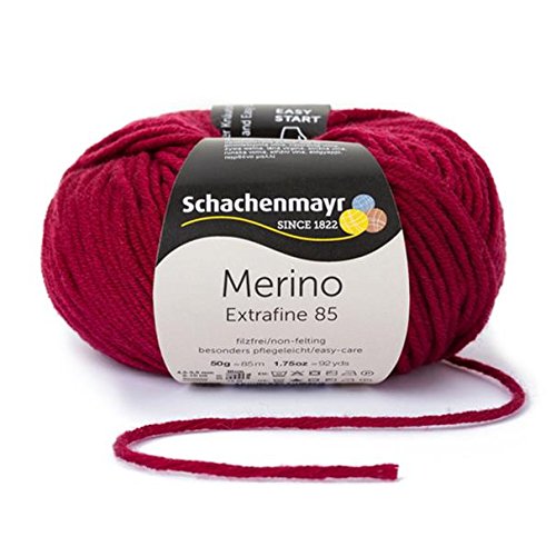 Schachenmayr 9807554-00232 Merino Extrafine 85 weinrot Handstrickgarn, Wolle