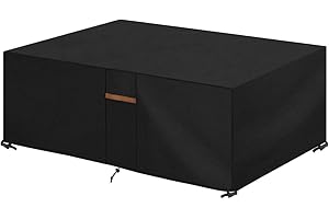 SanGlory Pokrowiec ochronny na meble ogrodowe, wodoszczelna plandeka na meble ogrodowe, pokrowiec na stół ogrodowy, pokrowiec na meble balkonowe, 600D Oxford, 213 x 132 x 71 cm