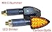 Produktbild Motorrad Mini Blinker LED Elight carbon getönt E-geprüft passt z.B. bei CPI SM 50 Honda CB 500 600 Italjet Formula Kawasaki KLR KMX 600 650 125 Suzuki DL DR GN GS GSX Yamaha DT XJ XT