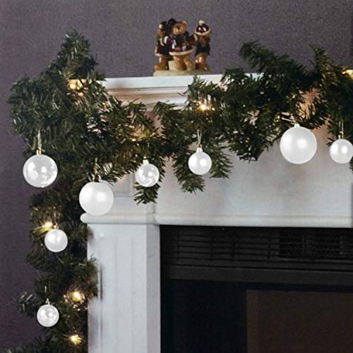 Wohaga Guirnalda de Navidad Abeto Guirnalda luz Cadena 270cm 20 lámparas 16 Bolas Blanco