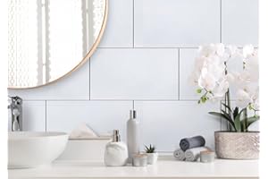 Proclad Aquaclad Tile White 2.8m PVC Wall Panels - Waterproof for Home and Bathroom Cladding Panels with Tongue and Groove Fit - Perfect for Kitchen Splashbacks and Bath Panels - Sample