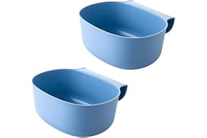 WANKD 2x Auffangschale für Küchenabfälle zum Einhängen Mülleimer Abfall Behälter für Bio Müll Abfalleimer Küchenschrank Cabinet Tailgate Ständer Taschen Trash Regallager Müllbeutelhalter hängend (Blau)