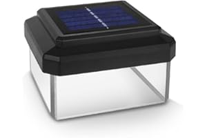 ‎GREEN BLUE Green Blue GB128 Lampa Solarna LED 100x100 na Słupek, Lampa Ogrodowa z Czujnikiem Zmierzchu, Kolor Ciepły Biały (4000K), Czarna, Zewnętrzna Lampa Słupkowa Idealna do Ogrodu, na Podwórko