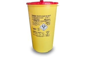 EMYU Nadelabfallbehälter 2l Spritzenabwurfbehälter Kanülenbox | DISPO 2 L | Kanülensammler | Kanülenabwurfbehälter | Nadelentsorgungsbehälter | für Spritzen und Kanülen Tattoo Nadelabfallbehälter