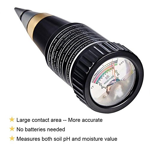 Preisvergleich Produktbild HomJo Tragbarer Boden PH Meter Bodentester Feuchtigkeits-Säure-Tester für Zimmerpflanzen Blütenpflanze Wasser Qualitätsanalysator Hydrometer für Gartenbau , short