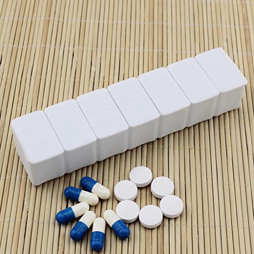 7 Tage Tablettendose Pillendose Medikamenten Pill Box – Weiß - 3