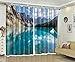 Produktbild AdoraCurtain 3D Vorhang Digitaldruck Schlafzimmer Wohnzimmer Schattiertuch Hohe Schattierung Grünes Wasser 2X360(W) X270(L) cm