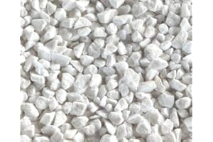 acquaverde Granulat Kieselsteine aus weißem Carrara-Marmor Ø 9-12 mm Beutel 10 kg Geflecht für Vase Garten Dekoration