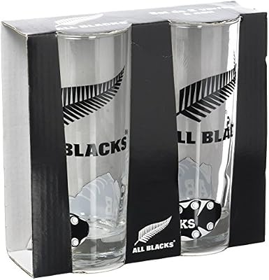 All blacks La Plume Dorée Barette de 2 Verres à Eau en Boîte Verre Multicolore 16 x 15 x 5 cm