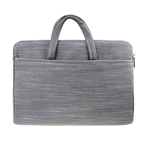 Laptoptasche Notebooktasche Aktentasche Laptop Hülle Case Umhängetasche Messenger Bag für Damen Herren für Lenovo/Macbook/DELL/iPad/Ultrabooks/Tablette/Notebook bis 15 Zoll-Grau - 2