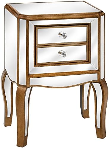 Ye Olde England Diamond mirrored 2 drawer side table