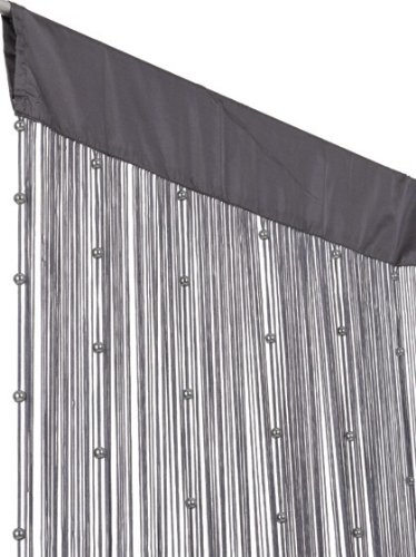 Perlen Fadenvorhang Helena 90 x 250 cm, Farbe:silber/grau
