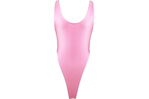TiaoBug Women Sleeveless One-piece High Cut Thong Leotard Gymnastics Dancewear Bodysuit Swimsuit