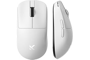 MCHOSE L7 Ultra Souris Superlight 39 g avec Récepteur Personnalisé 8K sans Fil Ultra Rapide, 26 000 DPI avec Taux de Rapport 8 K Hz, Souris de Jeu sans Fil/Filaire BT/2,4 G, Batterie 200 Heures Blanc