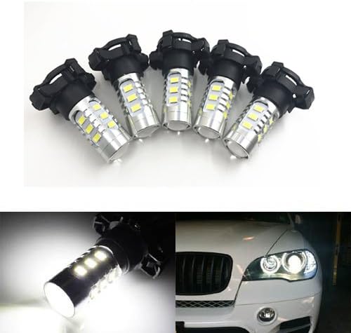 2 PCS Xenon White Error Free 15-SMD PY24W 5200s LED Bulbs