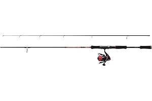 Abu Garcia Fast Attack Spinning Combo, Rod and Reel for Predator Fishing, 24T Carbon Blanks, 3+1 Ball Bearing Front Drag Reel, Sizes for Trout, Perch, Pike and Zander, Black/Red, 210 cm | 5-20g