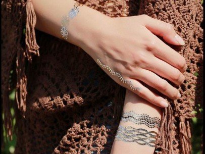 10 Sheets Metallic Tattoo Flash Tattoo – 10 verschiedene Bögen viele Motive Set 2 - 4