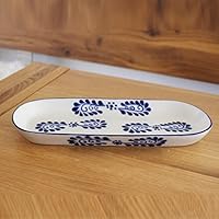 Längliche Servierplatte im Talavera-Stil