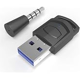 PC / PS5 / PS4 Uyumlu USB Bluetooth 5.0 Ses Verici (Dongle) &ndash; Kablosuz Kulaklık Bağlantı Adapt&ouml;r&uuml; &ndash; D&uuml;ş&uuml;k Gecikme, Tak & &Ccedil;alı