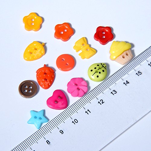 Outus 240 Stück Nähknopf Handwerk Knöpfe Resin Schaltfläche mit Kunststoff Aufbewahrungsbox für DIY Nähen Handwerk - 3
