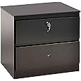 A AWF AL WADI FURNITURE SINCE 1991 Bedside Table, Night Stand Table with Lockable Key Drawer,Easy Assembly Wenge Brown 40 x 40 x 45 cm, SideTable