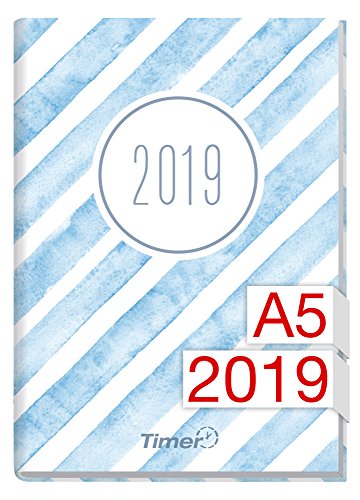 Chäff-Timer Classic A5 Kalender 2019 [Aquarell-Streifen] 12 Monate Jan-Dez 2019 - Terminkalender mi