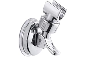 Cretty-Meet Adjustable Shower Head Holder Removable Suction Cup Shower Head Bracket No Drill Shower Head Bracket with Chrome Polished for Bathroom