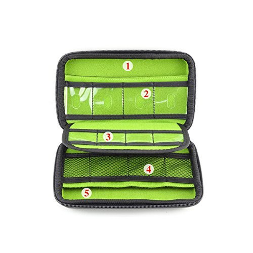 BAIGIO Unisex Tragbare Reisetasche für Electronisches Zubehöre Organizer Case Tasche Tragetasche Wasserdicht für USB Drive Shuttel Festplatte Kabel und sonstiges Zubehör Psp Spiel Taschen - 2