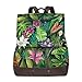 Produktbild Fashion Leather Backpack Tropical Lush Sanctuary A Bohemian Paradise Purse Waterproof Anti theft Rucksack PU Leather Bags