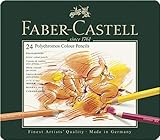 Lebendige Farben Faber-Castell 110024 - Künstlerfarbstift, 24 Polychromos Metalletui