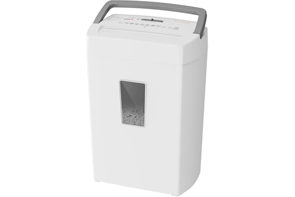 Bonsaii Destructeur de Documents 10 Feuilles P4, déchiqueteuse Micro-Coupe avec bac 21L, système Anti-Blocage et Protection Contre la surchauffe pour Bureau/Domicile, C275-B