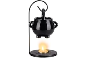 SUDATONG Duftlampe für ätherische öle, Hexenkessel Ölbrenner, Candle Warmer,Duftlampe Hängender Kessel Wachsbrenner, Aroma Diffusor für ätherische öle für Spa, Yoga, Meditation (Schwarz)