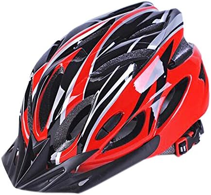 Dazonyang Adult Unisex Helmets with 18 Ventilation Openings, Removable Visor, Adjustable Wheel System and A Soft Mesh Liner for Bicycle Helmets (Red/Black)