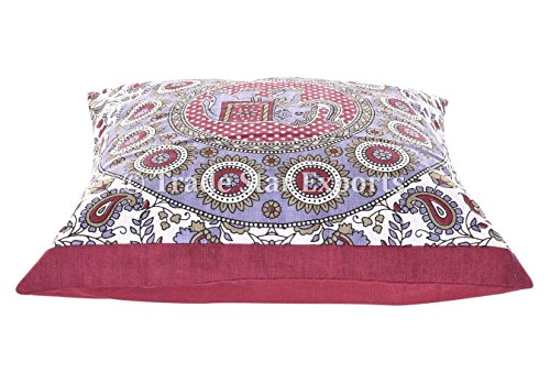 indischen Mandala Kissenbezüge, 16 x 16 Kissen Bezug, Baumwolle, quadratisch, Kissen, ethnischen Sofa Kissen, dekorativer Überwurf-Kissenbezug Pattern-1 - 5