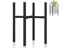 Lighterday Blumenständer Schwarz Pflanzenständer Verstellbar,Metall Pflanzenregal Blumenhocker für Draußen Innen,Pflanzenhocker Pflanzenregal für Balkon,Garten Usw
