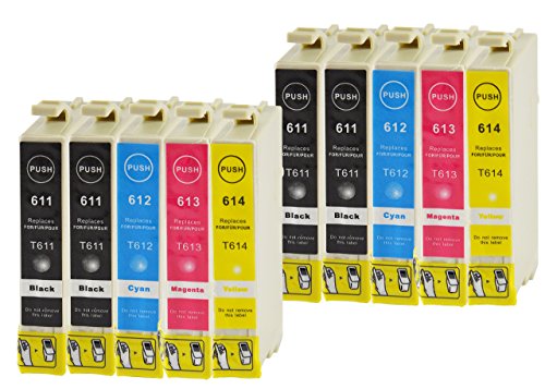 10 Druckerpatronen kompatibel für Epson T0611-14 - 2